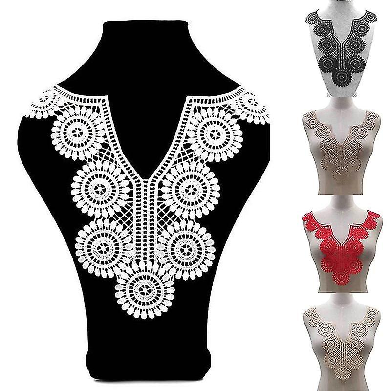 زينة بقع جميلة زهرة وقلب فينيس الدانتيل زين تقليم النسيج الخياطة العنق