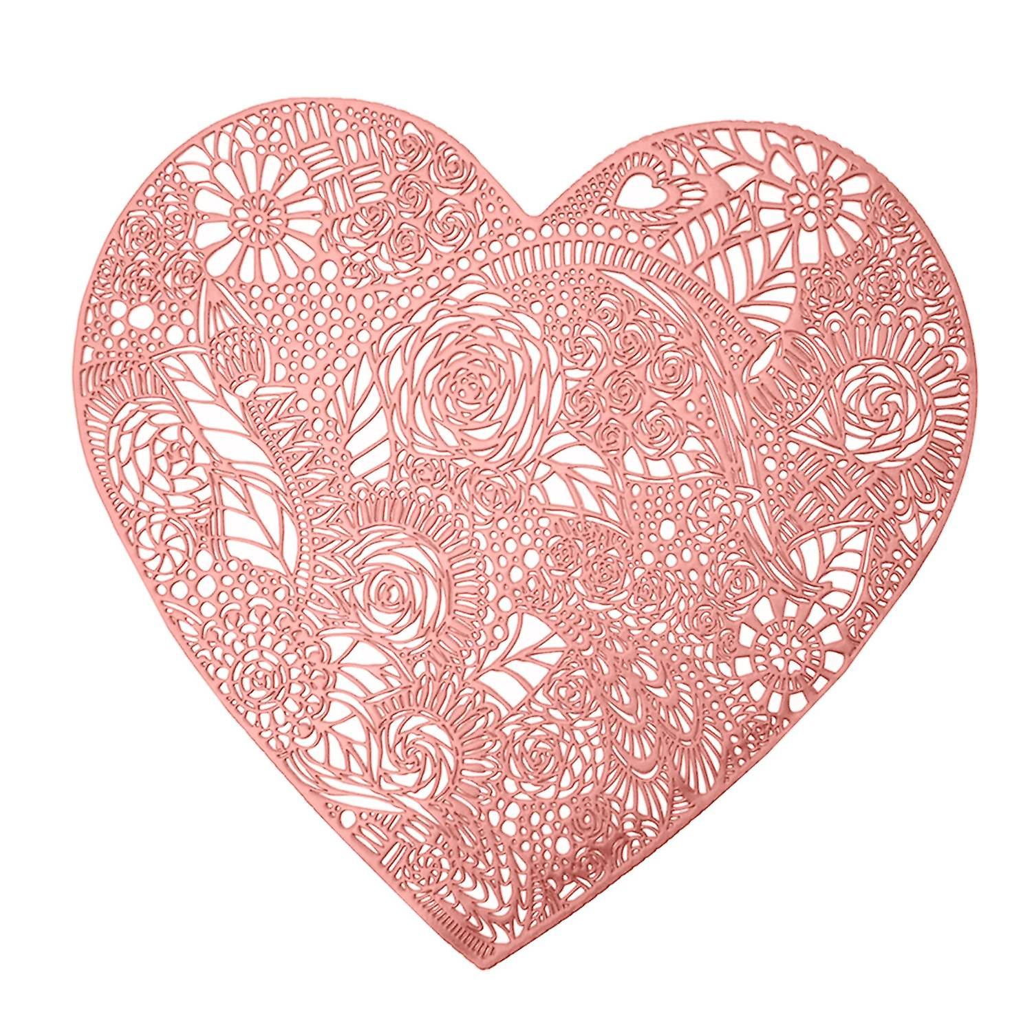 Table Mat Creative Shape Exquisite Pattern Non-slip Hollow-out Design Heat-Resistant Decorative PVC