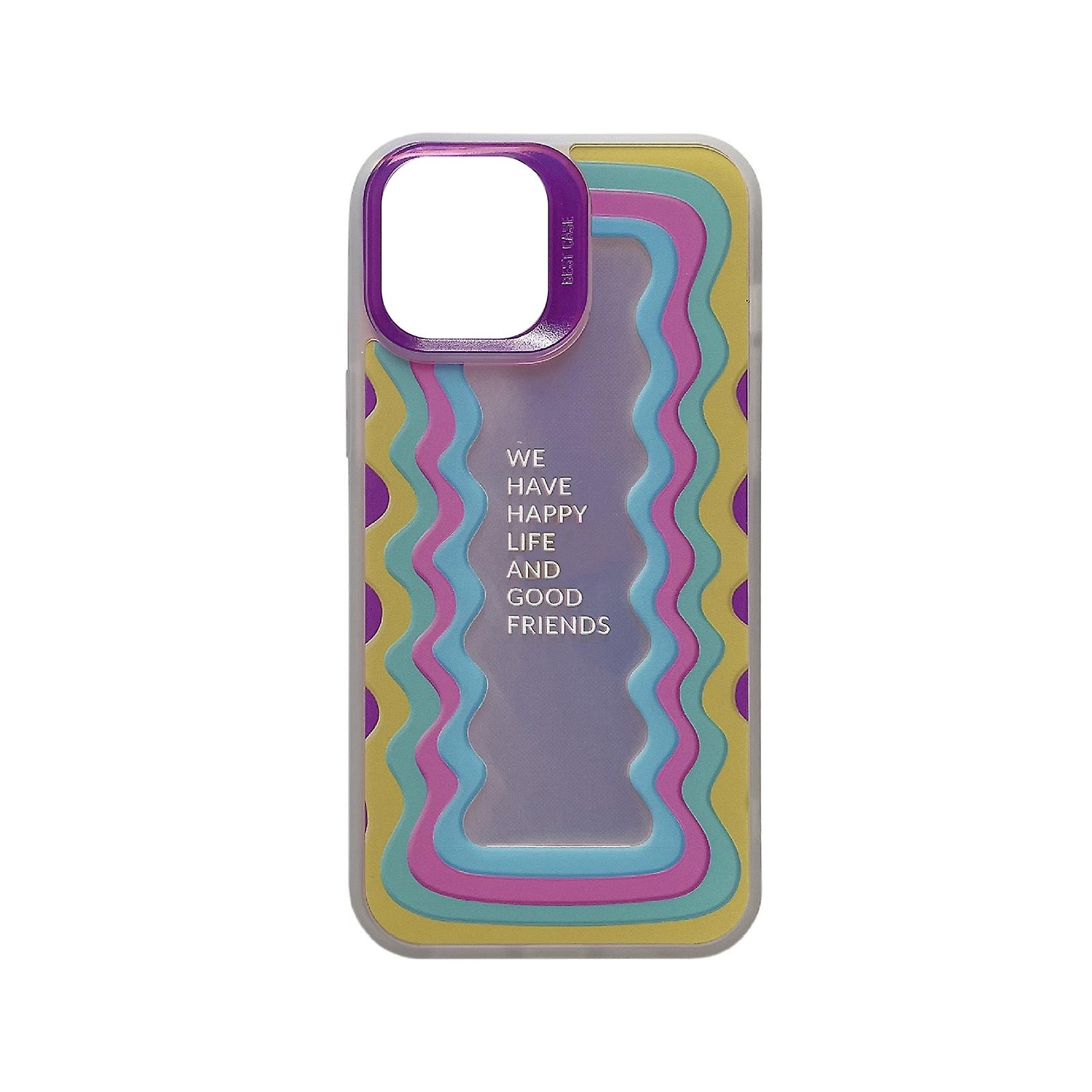 Phone Back Cover 3D Shockproof TPU Rainbow Letters Pattern Phone Case Shell for iPhone 13 11 12 Pro Max XR X XS 7 8 Plus