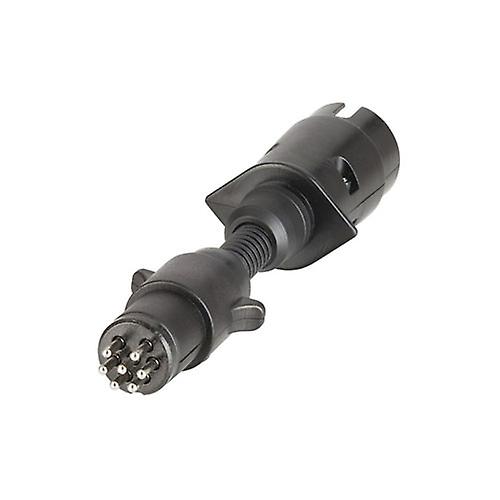 Automotive Connectors Trailer Adaptor 7 Pin Round Plug to Round Socket Black
