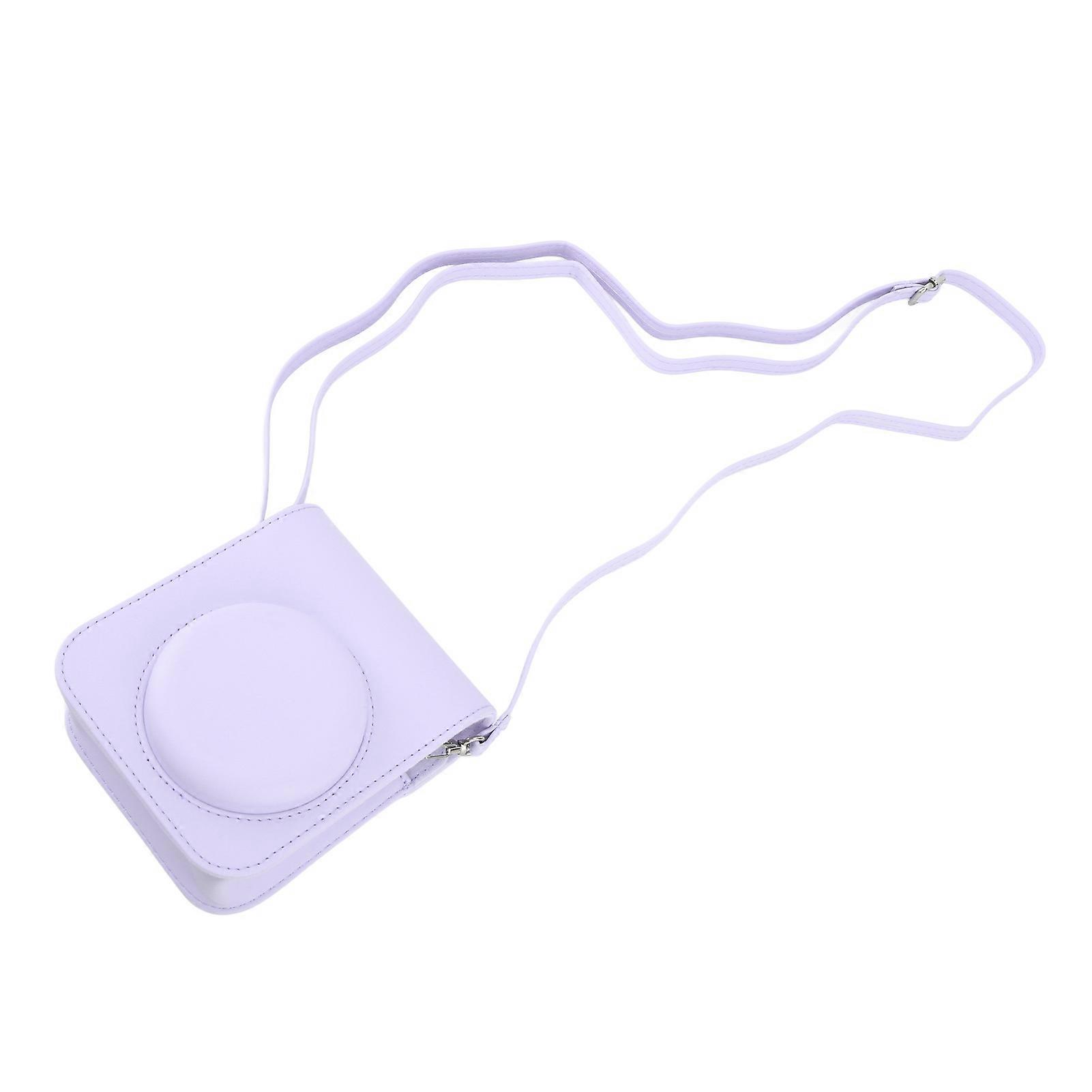 Mini Instant Camera Protective Bag PU Camera Case With Adjustable Shoulder Strap For Fujifilm Instax Mini 12 Camera Purple 