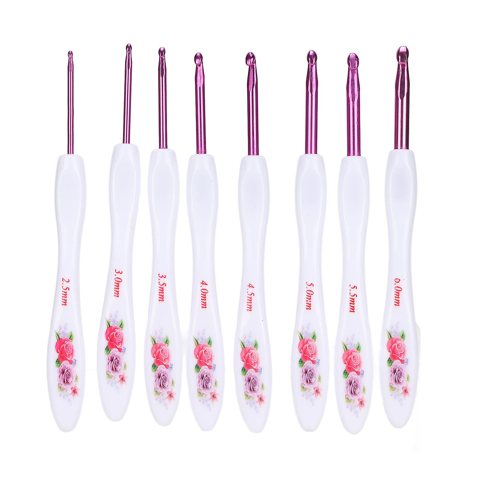 8pcs Crochet Hooks Curved Soft Handle Comfortable Portable Knitting Tool for Weaving Enthusiast