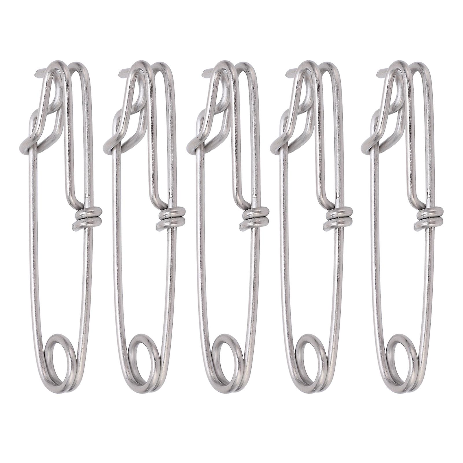 Nimomo 5PCS Long Line Clips Snap Swivel Sea Fishing Connectors Closed Eye Hanging Buckle Quick Pin Tool for Outdoor Fishing(3.5 * 125MM)