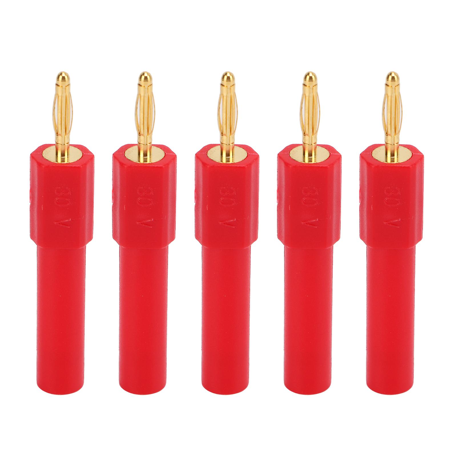 5Pcs Convert Banana Plug Strong Connectivity Good Conductivity 2mm to 4mm Conversion Banana PlugRed 