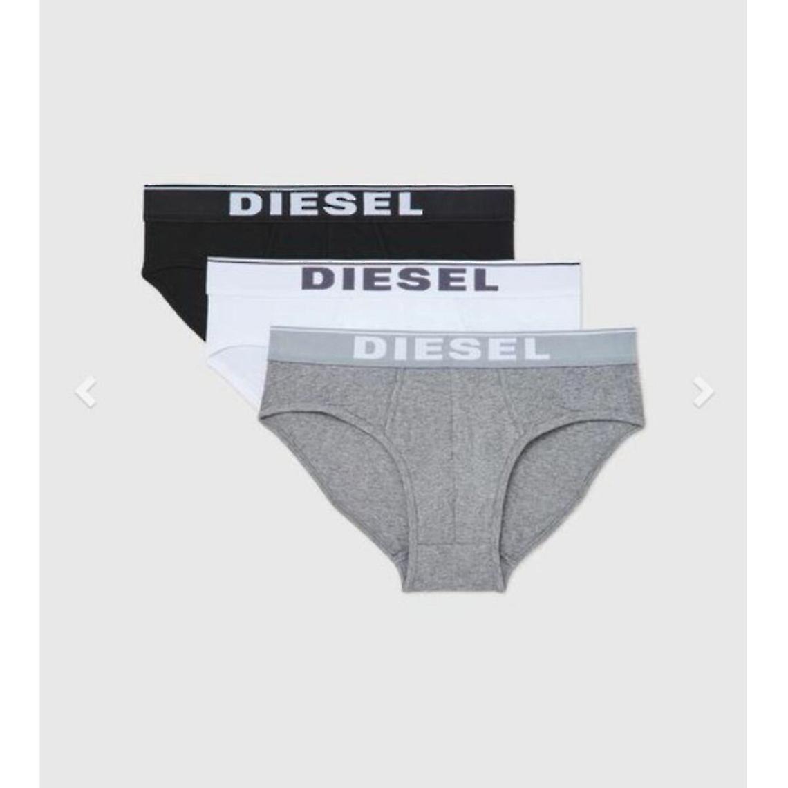Confezione Da 3 Slip Con Elastico In Vita Nero/Bianco/Grigio In Cotone