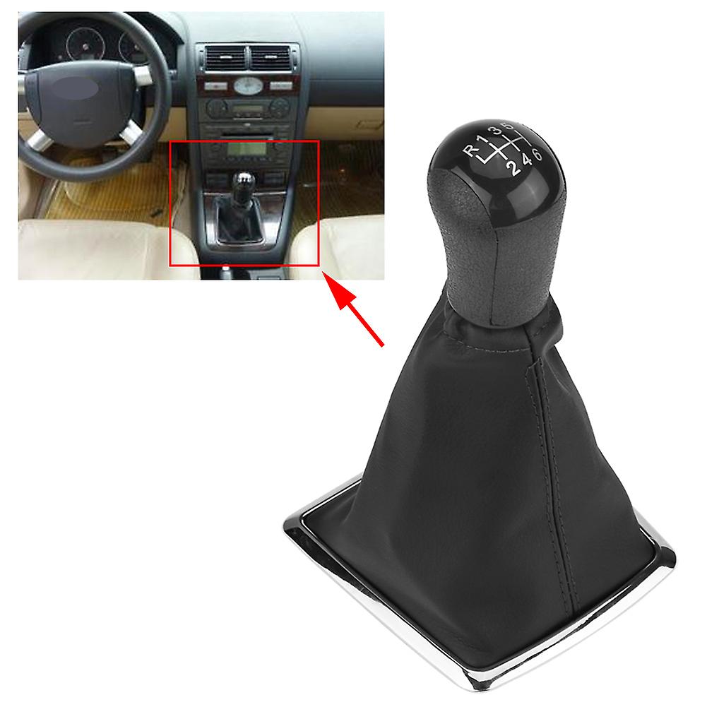 6 Speed Gear Shift Knob with Black Leather Gaiter Boot for MK2 2004-2008