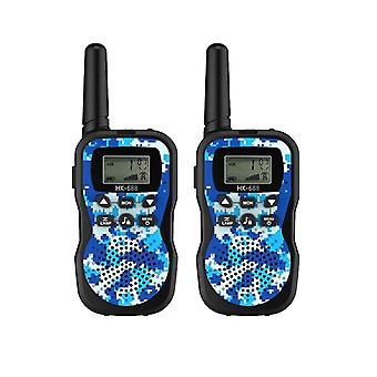 Walkie Talkie Ricaricabile Per Bambini A Lungo Raggio, Regalo Di Compleanno Di Natale, Attrezzatura Da Trekking Giochi Da Campeggio Giocattoli Con Torcia Blu