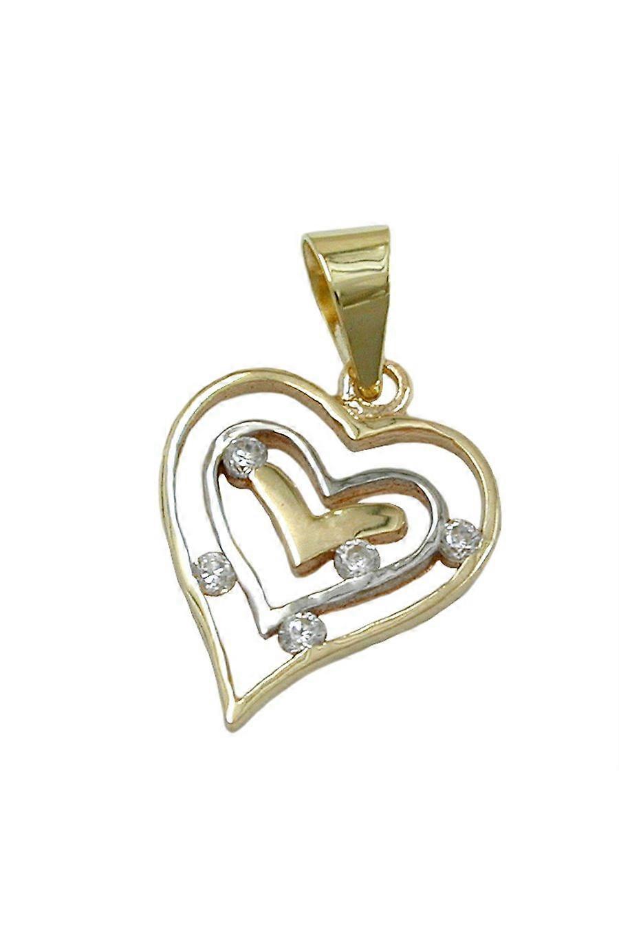 Pendant Heart Bicolored 9k Gold - Gl430246