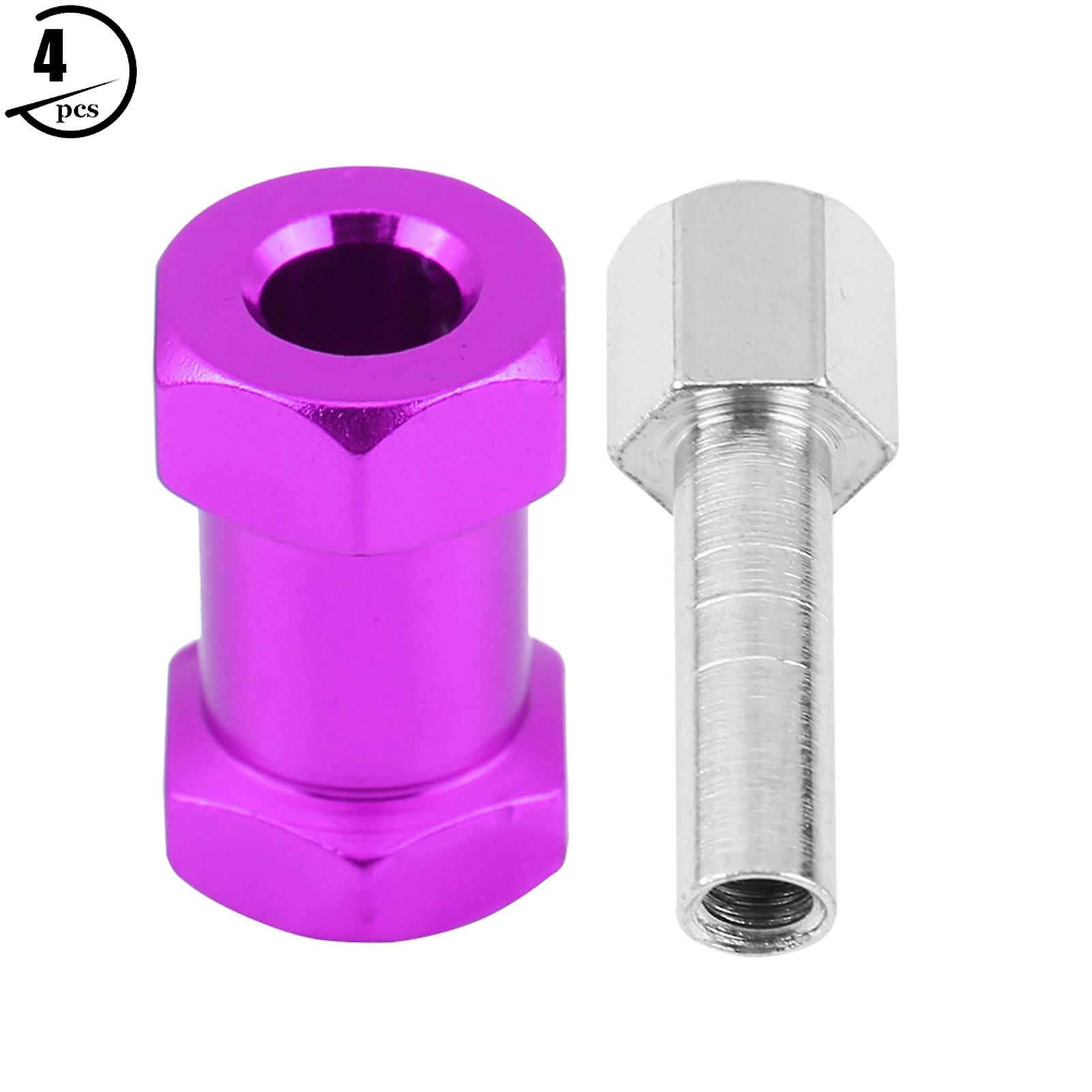 4pcs 12mm RC Hex Wheel Hub Metal Adapter for D90 AX10 CC01 SCX10 F350 Crawler (20mm Purple) RC Hub Adapter