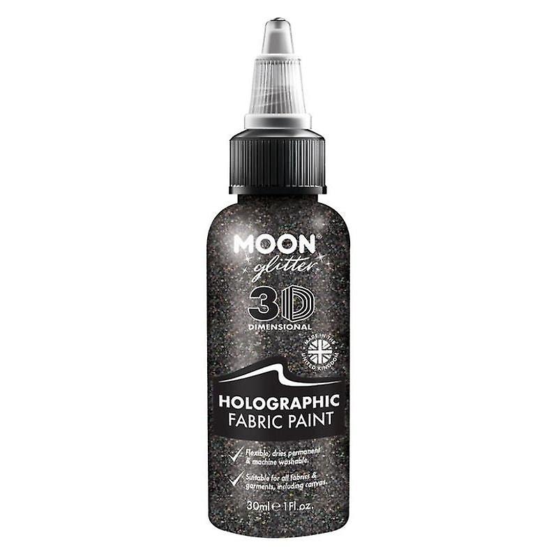Moon Glitter Holographic Glitter Fabric Paint Black