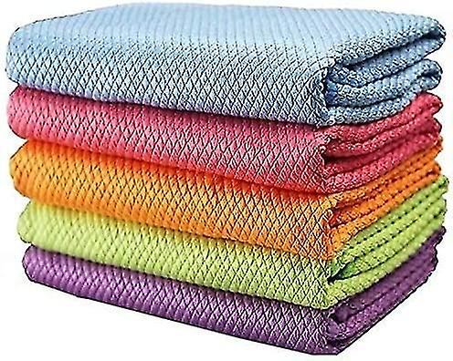 Fish Scale Microfiber Polishing Cleaning Cloth 5 Pcs