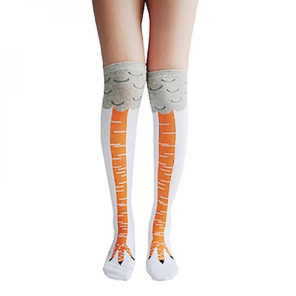 1ペア面白い鶏の足の靴下3Dチキンスリムレッグニーハイギフト動物ソックス