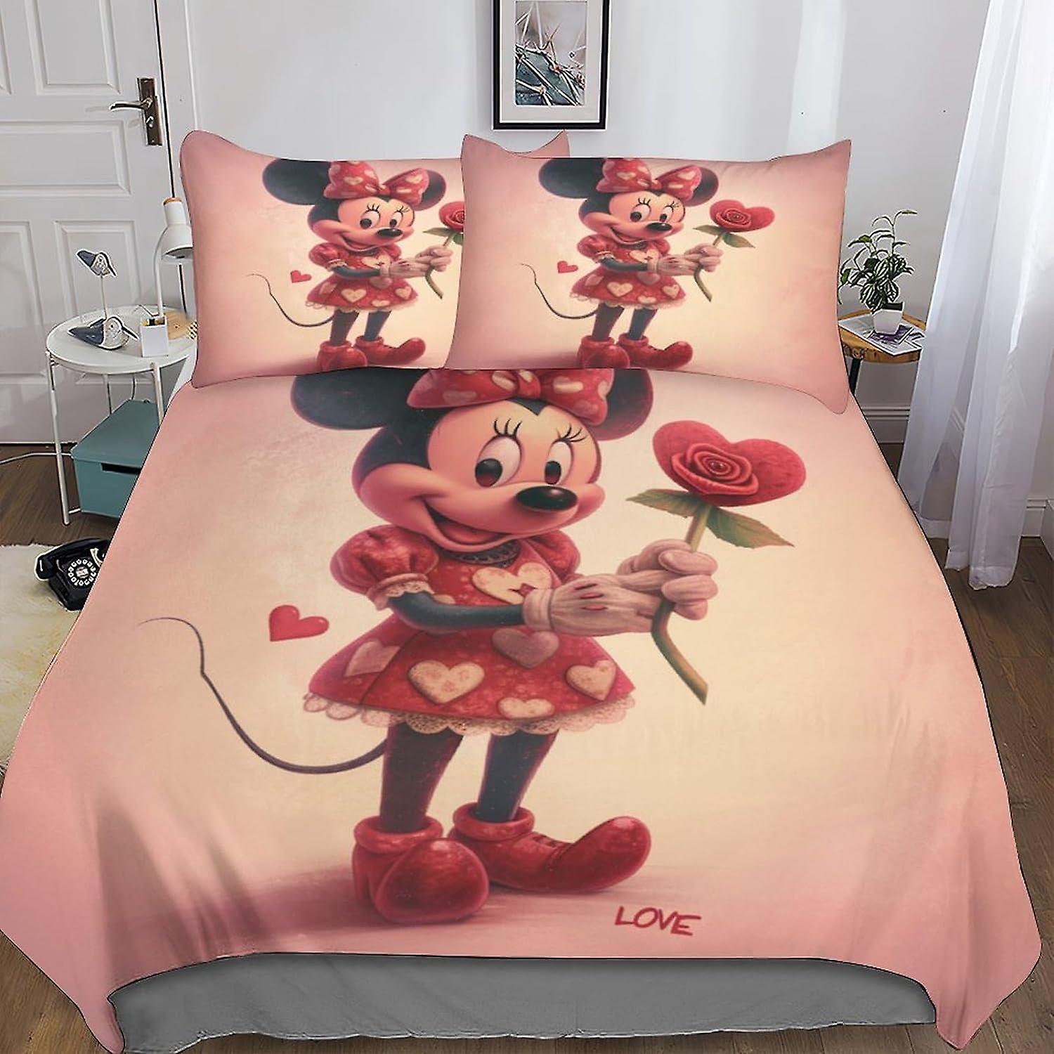 DSJackson Mickey Mouse Deluxe Comforter Cover Set with Hidden Zipper Closure - Premium Microfiber Cartoon Bedding, Complete 3-Piece Set with Pillowcas