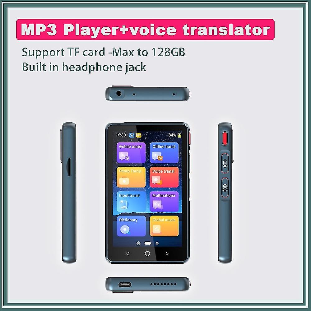 offline voice translator multi-voice mutual translation translation pen MP3 walkman-black