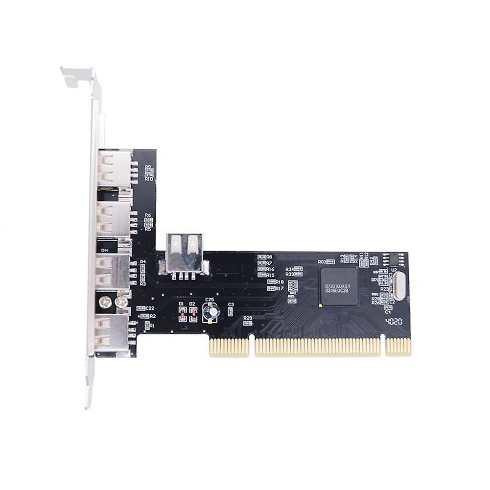 PCI Expansion Card PCI to 5 Ports USB 2.0 Expansion Card 480Mbps High Speed Hub Driver-Free for Desktop Computer