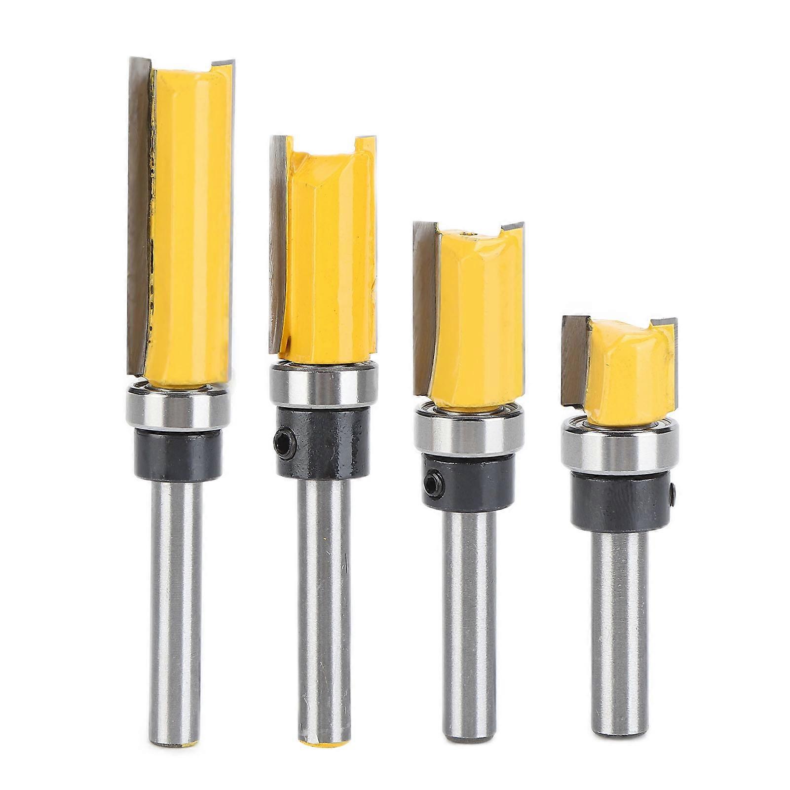 4pcs Milling Cutter 1/4 Handle Shock Resistance High Toughness Positioning Accuracy Cutting Tools
