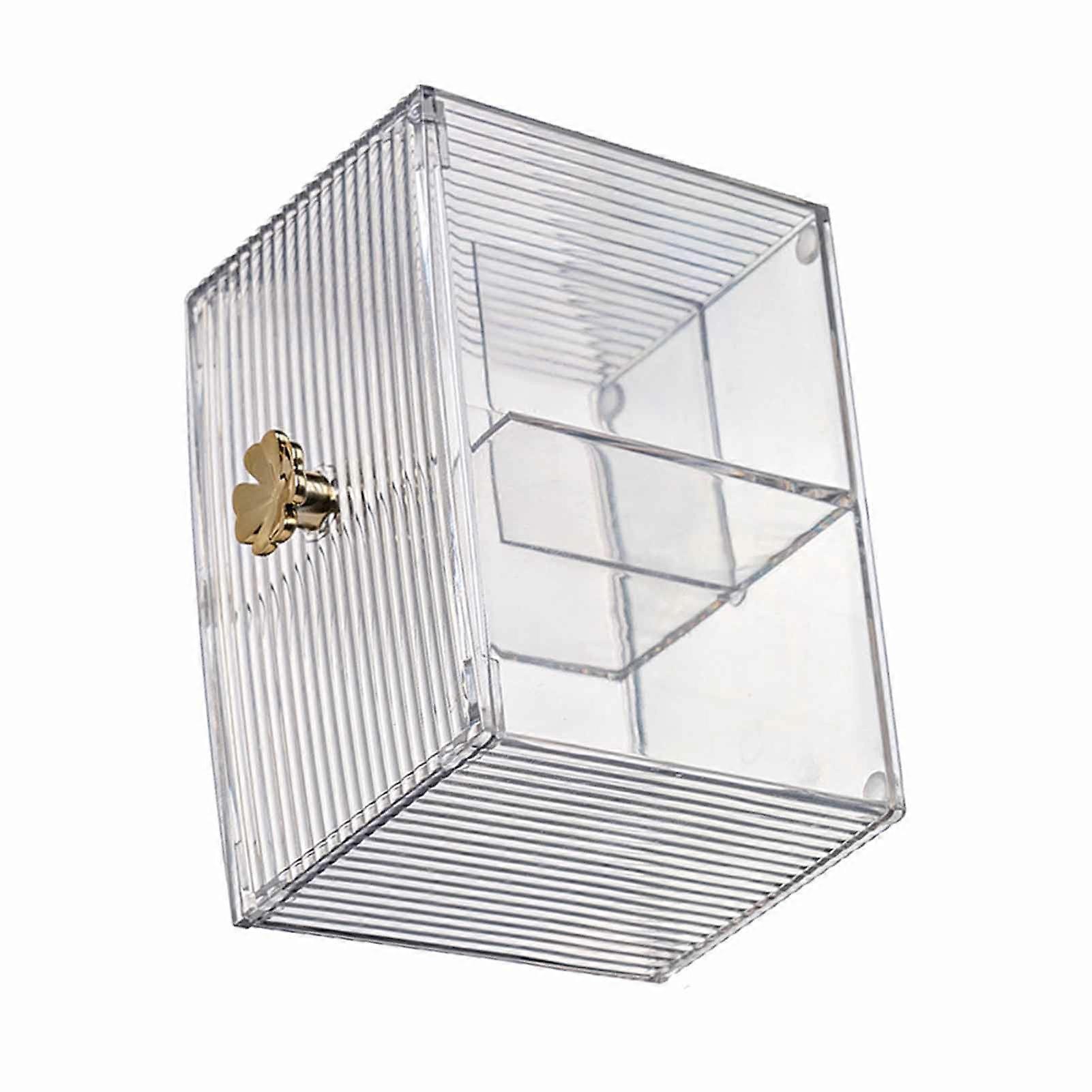 Držák Bavlněného Tamponu S Víkem Držák Bavlněného Tamponu 2 Mřížka Make-up Organizér Šperků Přenosný Úložný Box Na Stůl