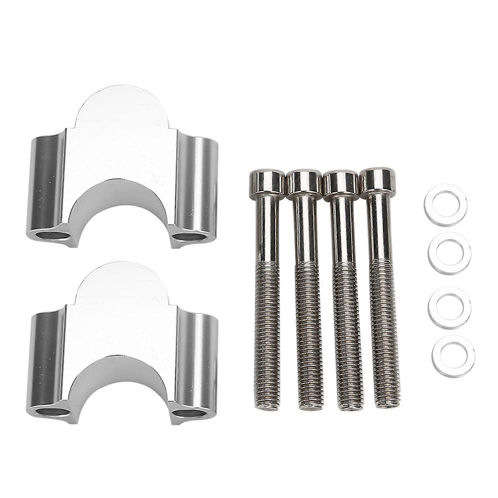 28mm Aluminum Handlebar Riser Mount Clamp 28MM Height Adapter for Motorcycle ATV Argent NO.62784