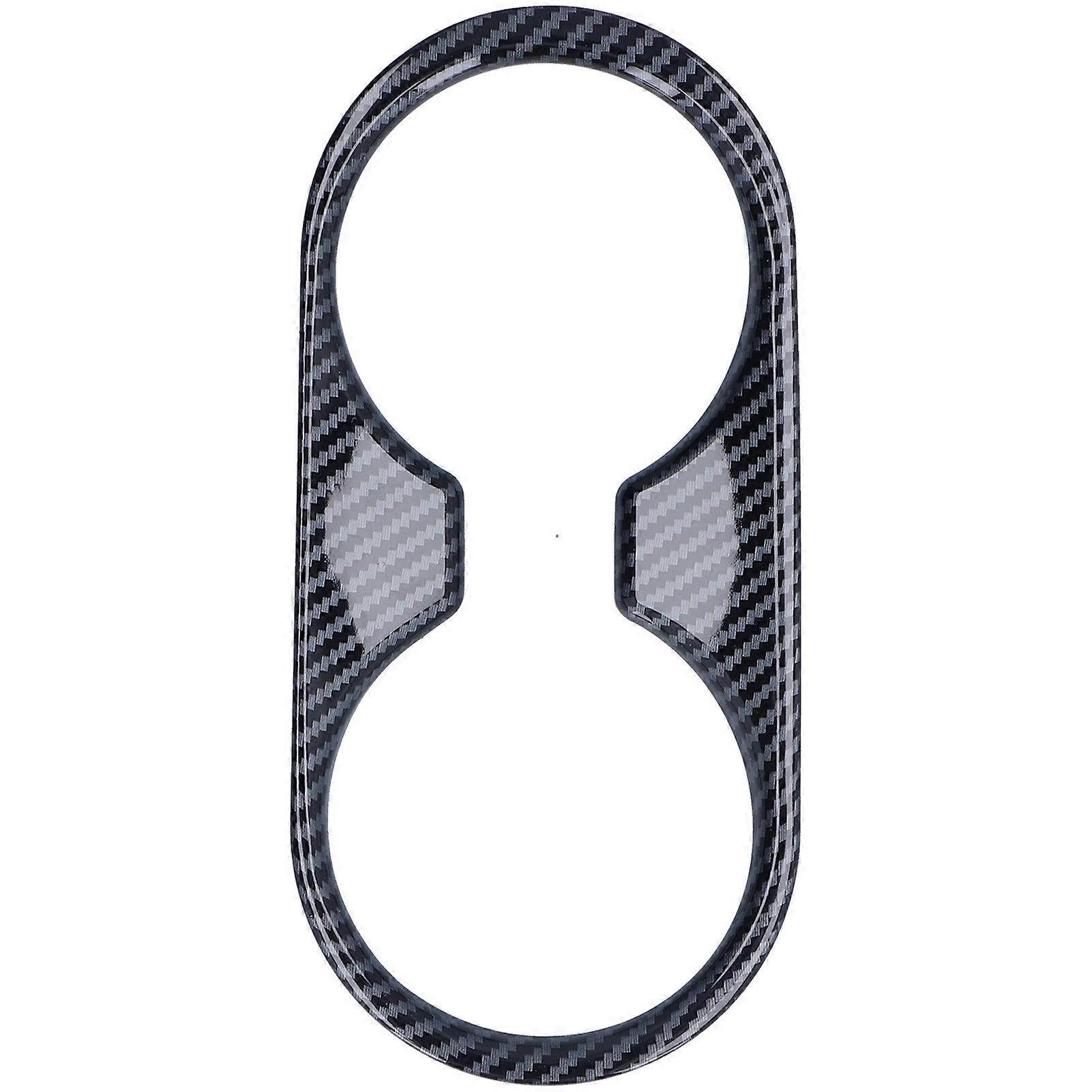 Console Water Cup Holder Trim Cover Carbon Fiber Style Decor Replacement for Mazda CX~3 CX3 2017~2019 E2U911