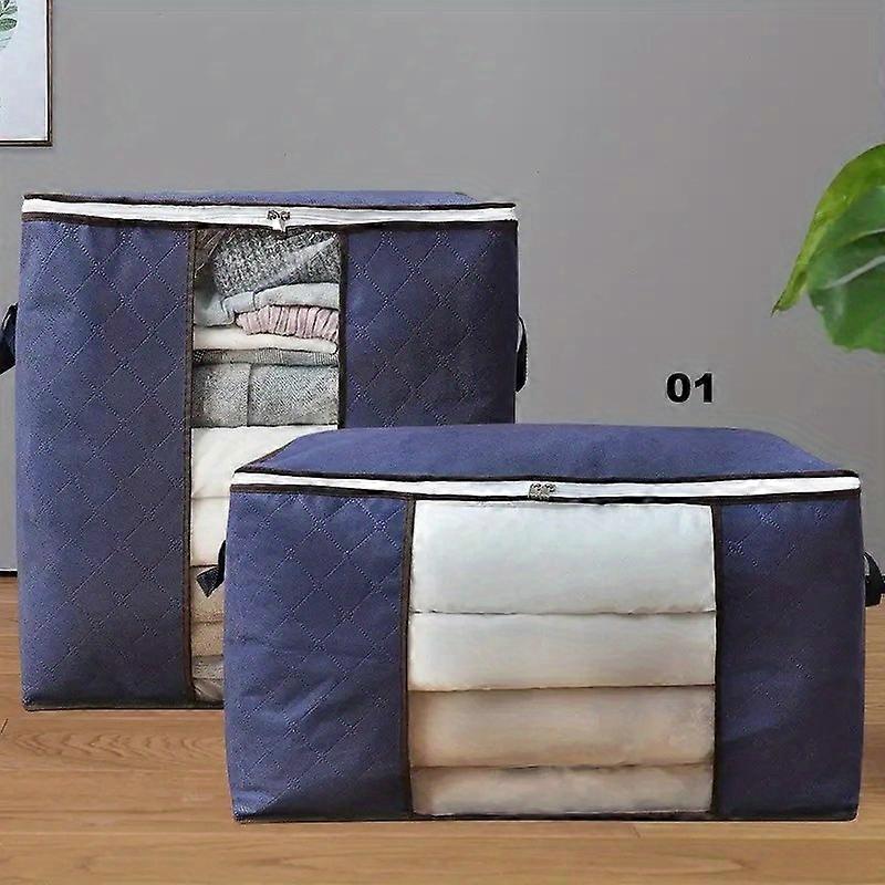 Organize your closet with this large storage bag - reinforced handles, clear window, sturdy zipper bedroom accessory