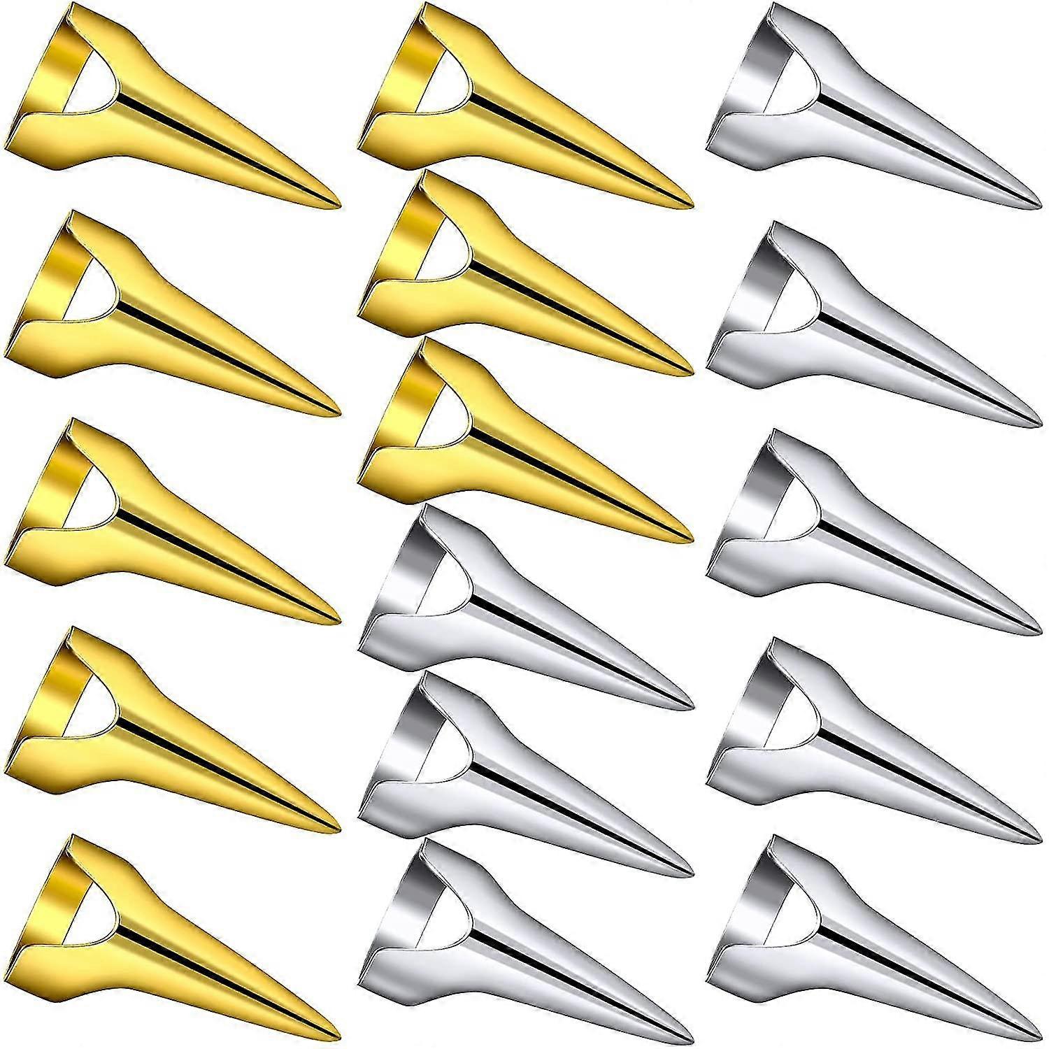 16 pièces Cheveux Séparation et sélection des outils, 8pcs Argent Rétro Ongle Doigt Et 8pcs Or Métal Cheveux Anneaux de Séparation, Séparation Peigne Pour Tresses Pour Cheveux Br