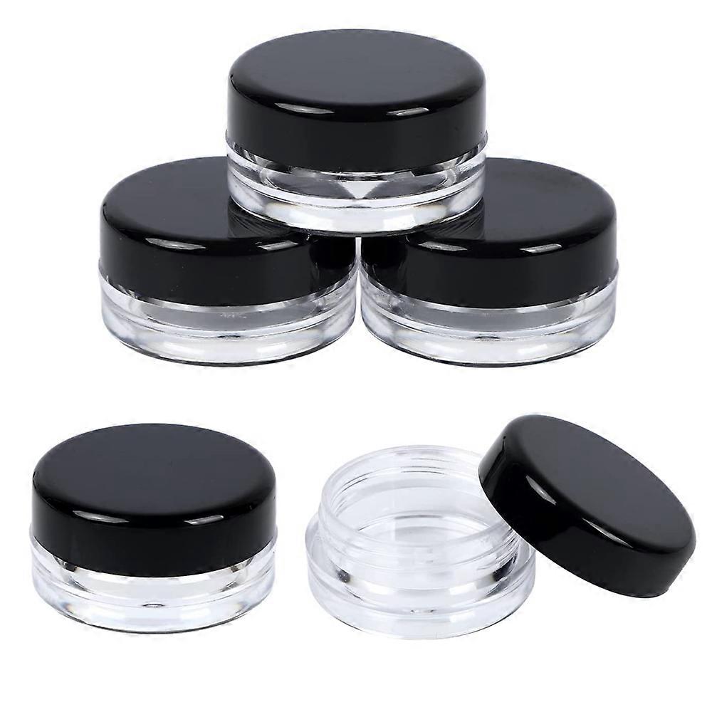 Fsw 100pcs Plastic Jars 5 Ml / 5g Round Clear Container Jars With Lids For Cosmetic, Lotion, Cream, Makeup, Bead, Powders ,nail Art