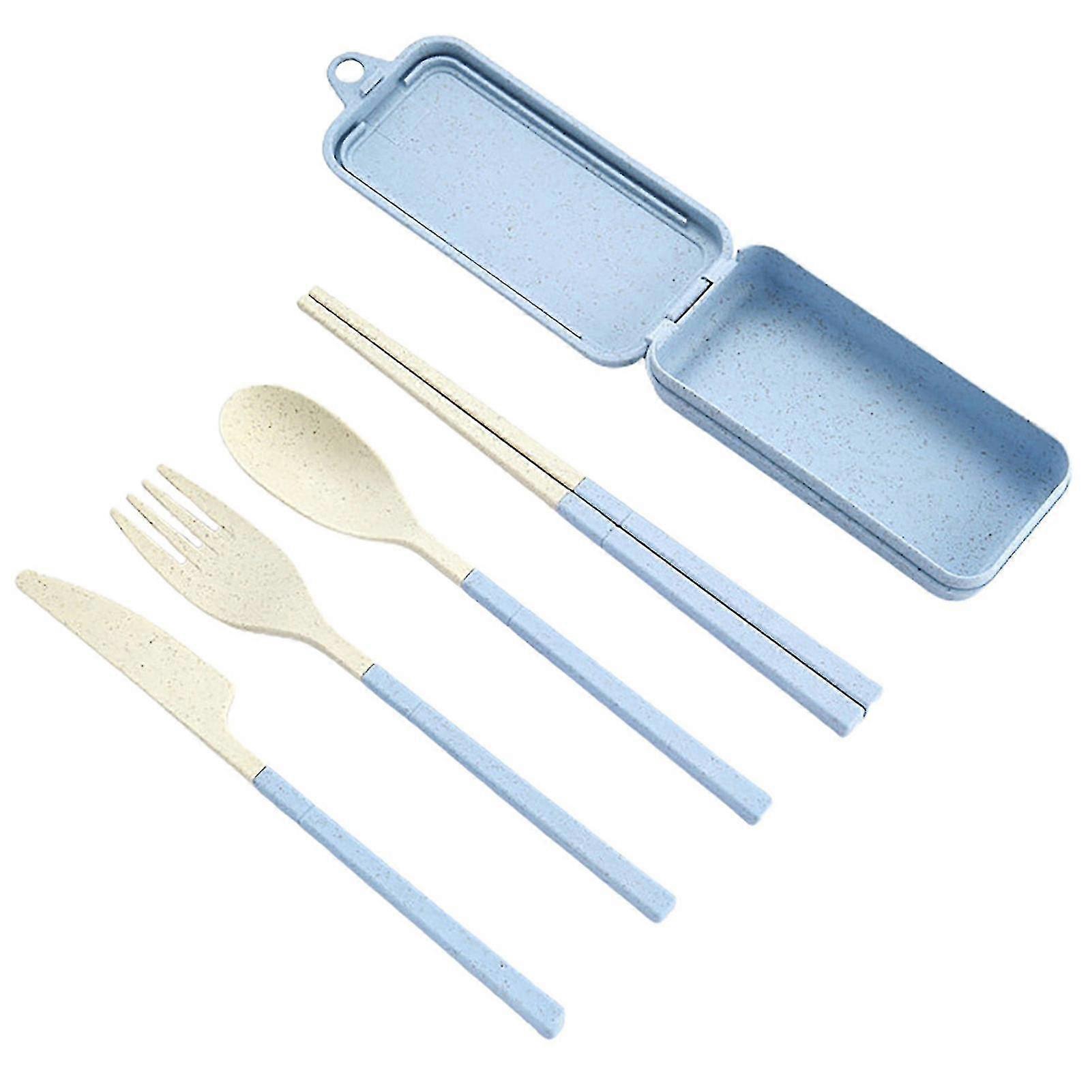 Dinnerware Set Harmless Non-slip Boreal Europe Style Biodegradable Travel Cutlery With Case For Camping Q