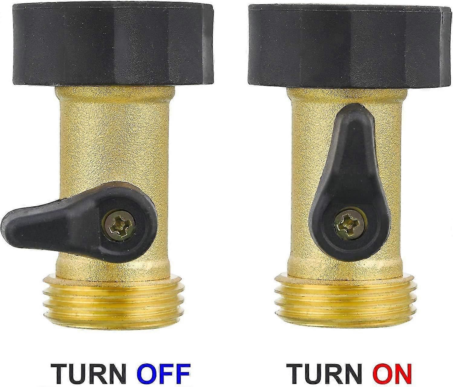 خرطوم صمام إغلاق، موصل خرطوم حديقة نحاس للخدمة الشاقة، 3/4 بوصة، 2 حزمة مع 4 غسالات إضافية