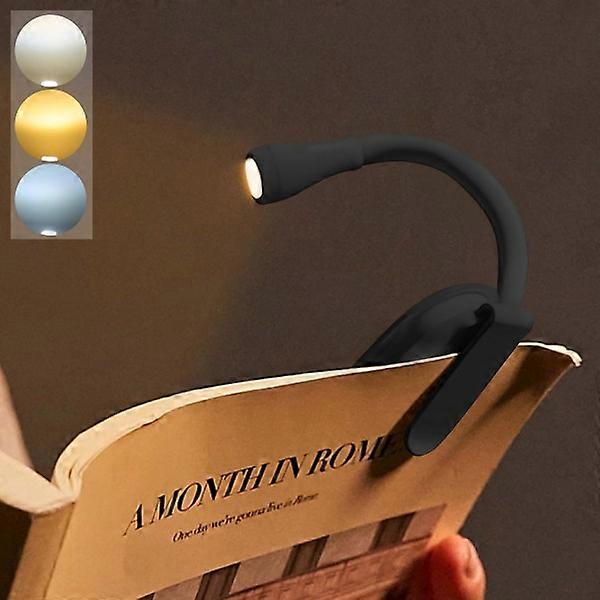 Book lamp, rechargeable clip on reading lamp, adjustable brightness