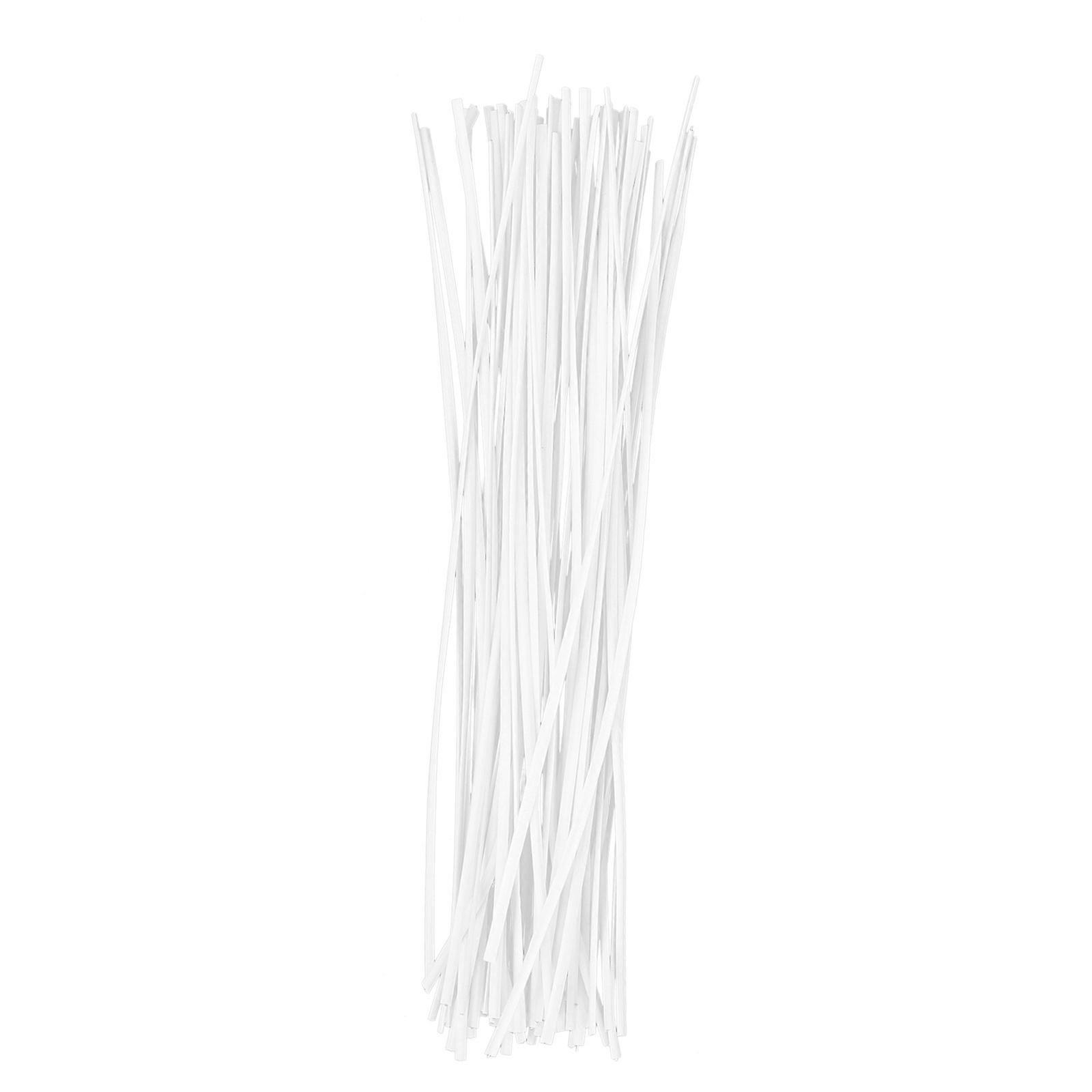 500pcs 15cm Plastic Coated Iron Wire Ties Cable Wrap Organizer Ties (White)