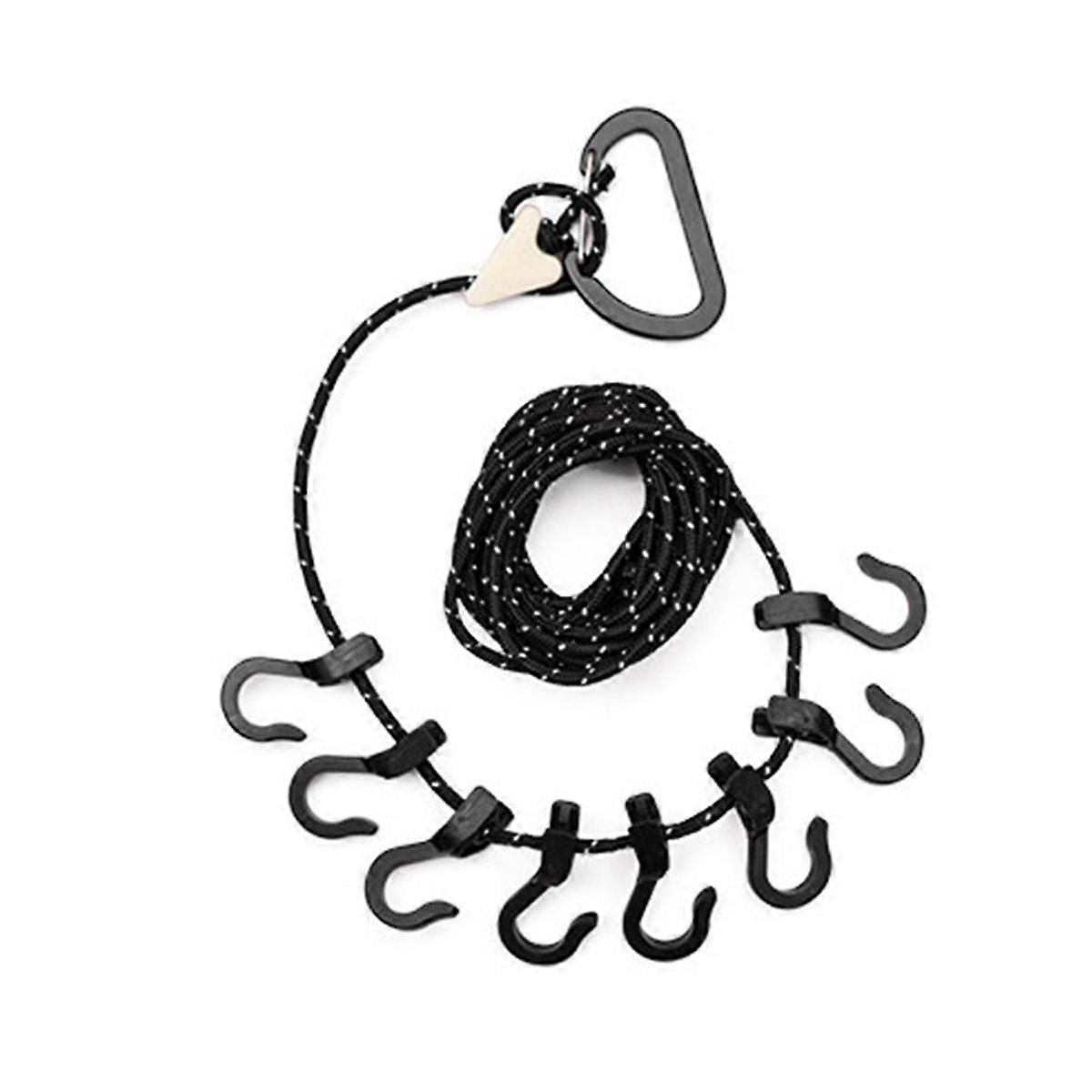 4Mm 4. Outdoor Camping Rope Adjustable Clothesline Clip Shape Hook for Hiking Tent Rope Strap