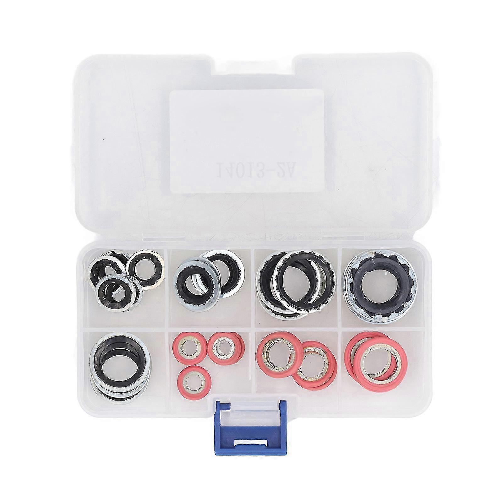 40PCs Air Conditioner System Seal O Ring Air Conditioning Gasket Kit AC Compressor Port Seal Washer Kit