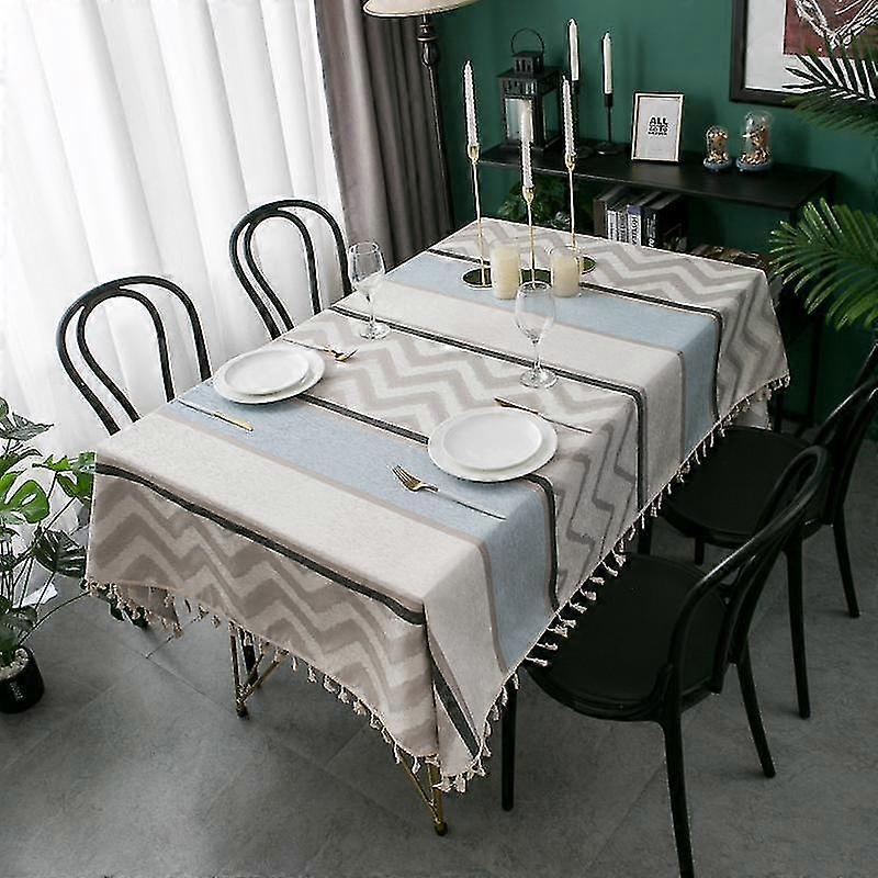 Tablecloths The Table Decoration Dining Room For Rectangular Tablecloths On The Table Cover Stripe 140*160cm Grey