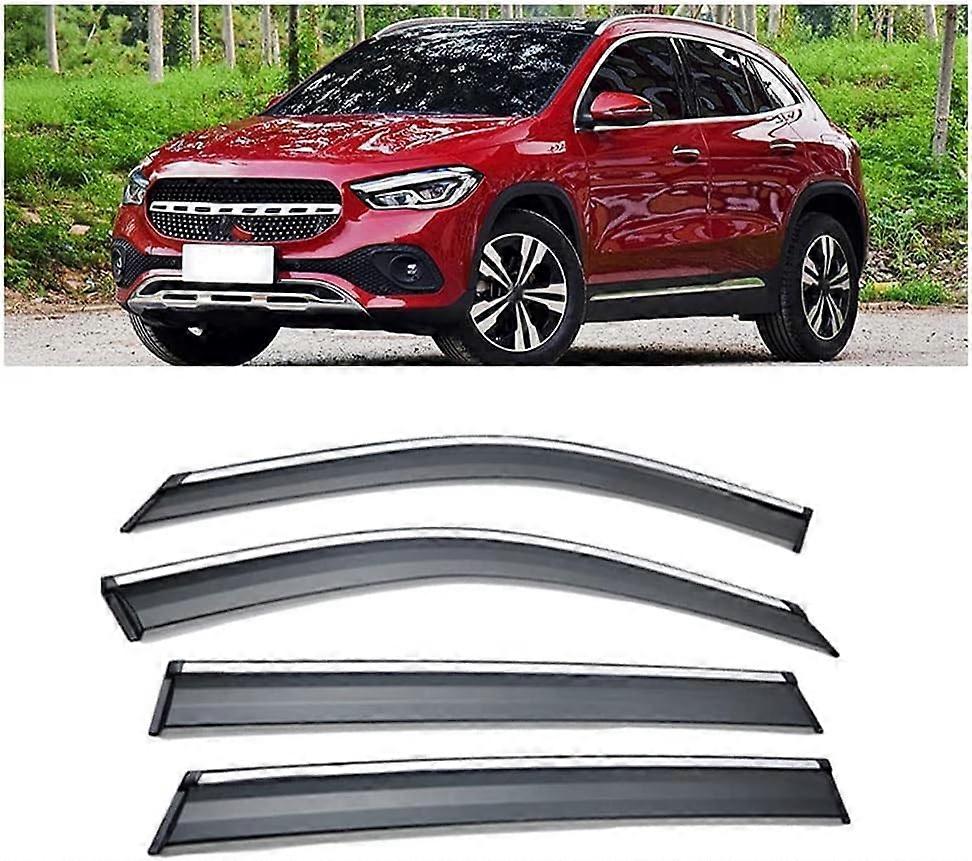 4pcs εκτροπείς ανέμου αυτοκινήτου για Ben-z GLA 2020 2021, γείσο πλευρικού παραθύρου Sun Rain Guard Αντιανεμική βροχή Εκτροπείς ανέμου Σετ προστατευτικό κάλυμμα αξεσουάρ