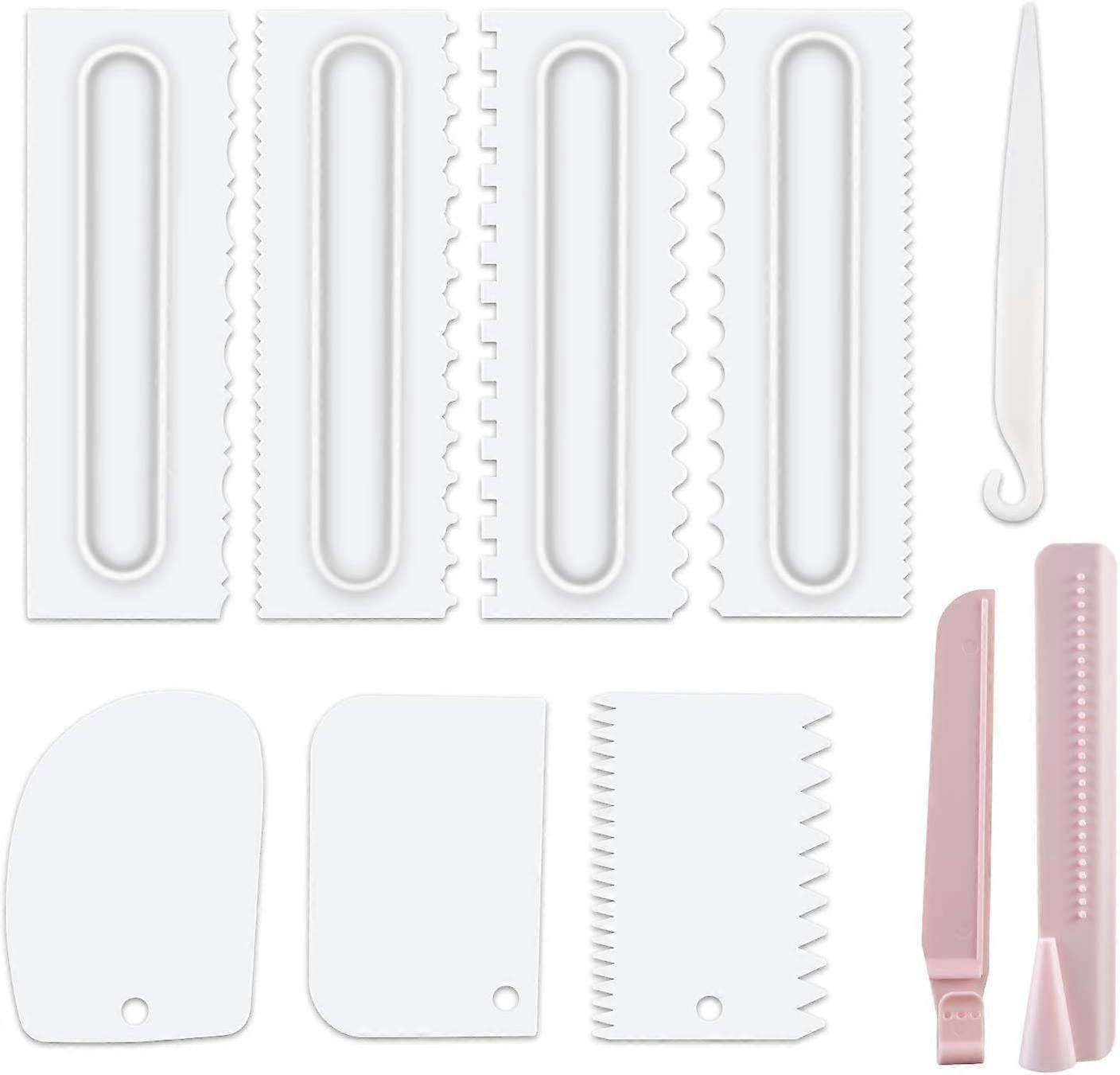 Cake Scraper Set of 10 Packs,Cake Decorating Comb and Icing Smoother, Plastic Sa