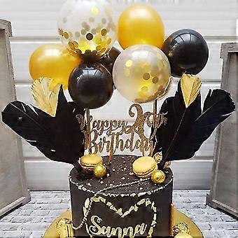 50 decorazioni per torte con fiocco nero, in nastro di raso