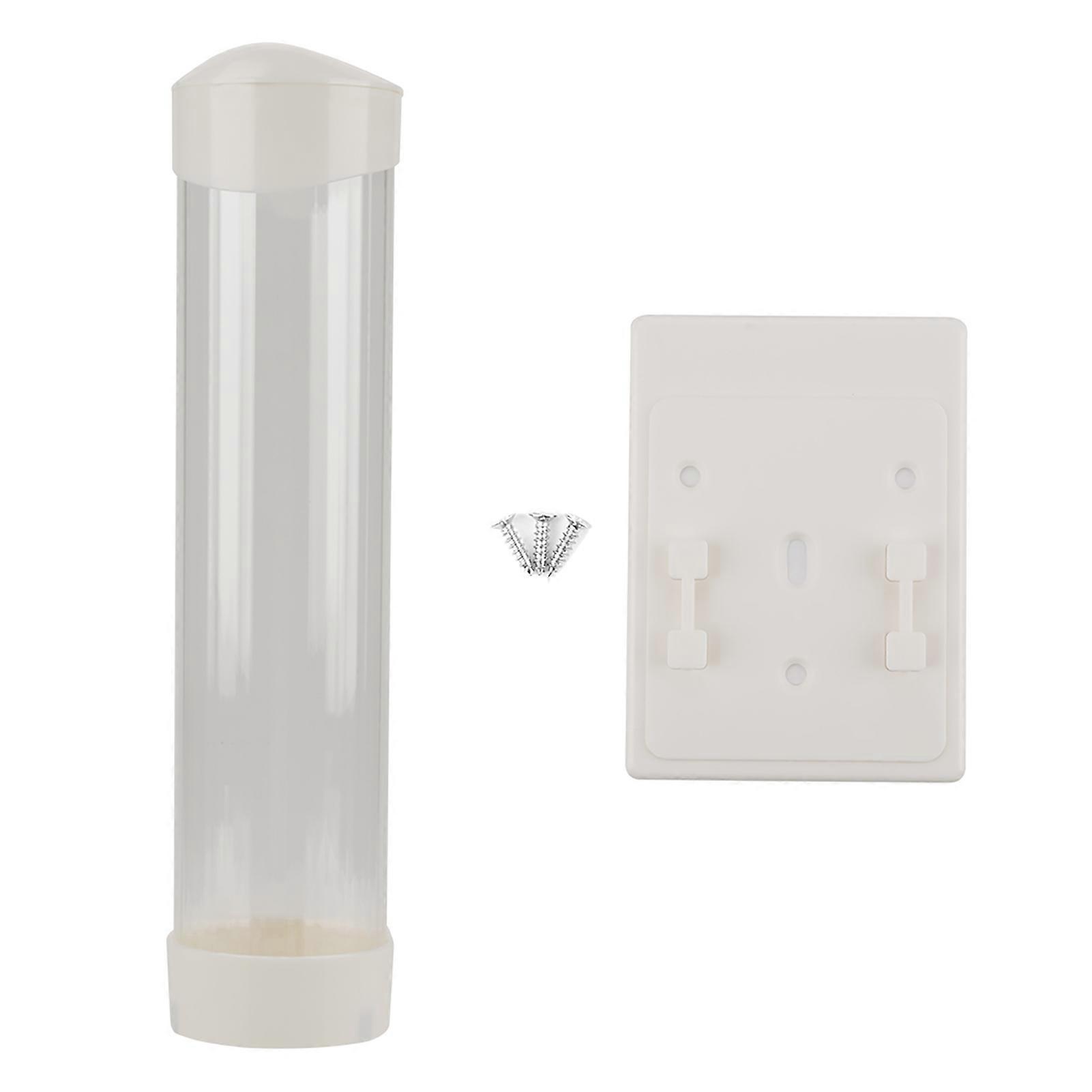 60-80 Cups Paper Plastic Cup Dispenser One Touch Button Cup Holder(white)