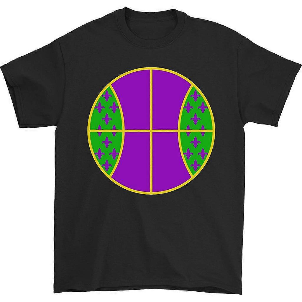 Mardi Gras Basketball Pattern T-shirt
