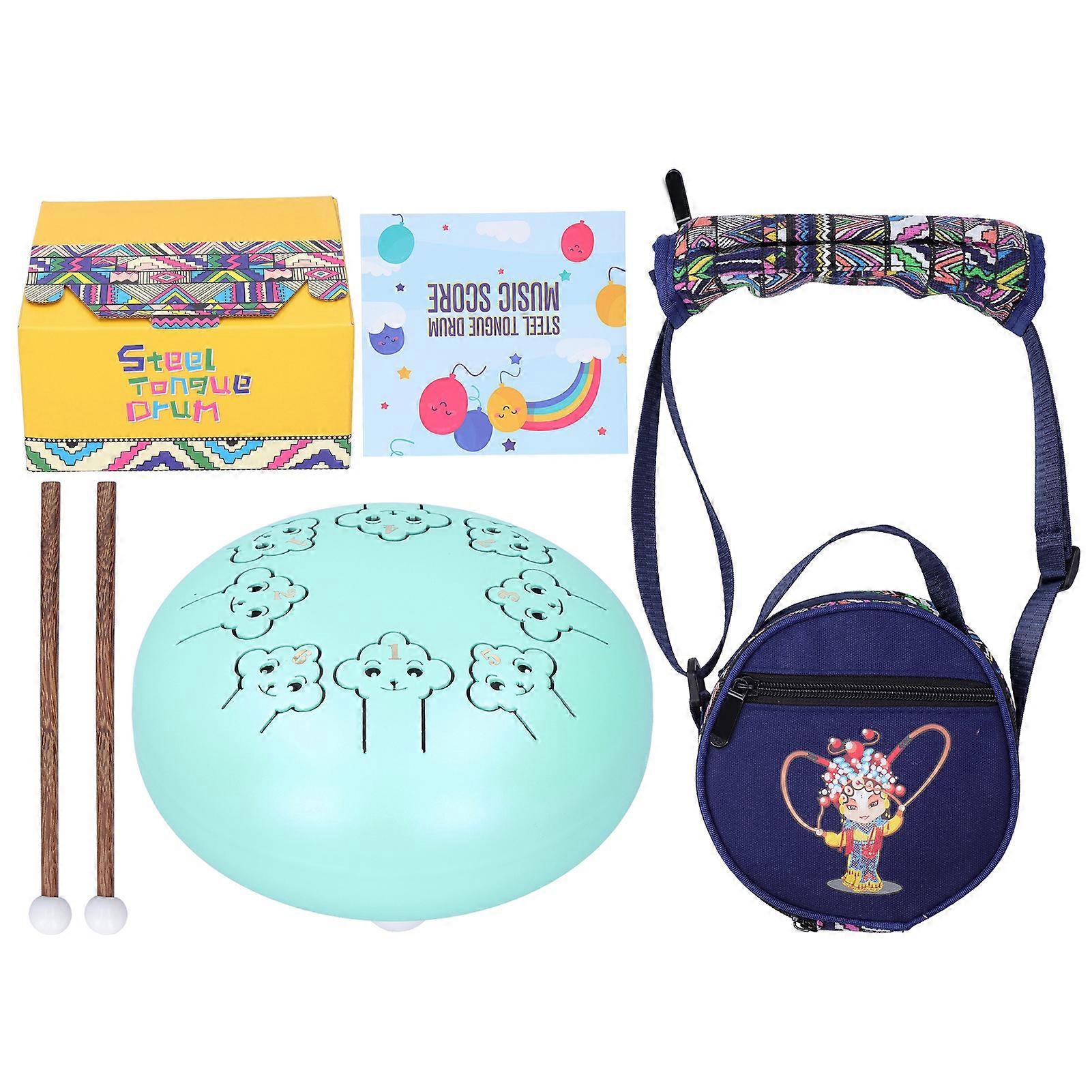 SLADE Steel Tongue Drum Handheld Cartoon Percussion Beginner Music Lover Gift 5.5inGreen