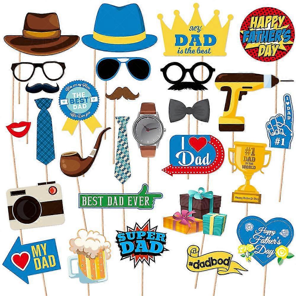 28 قطع عيد أب سعيد حزب مضحك صور الدعائم سيلفي الدعامة الديكور حزب اللوازم