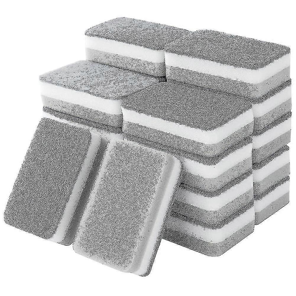 Scrub Dual-sided Dishwashing Sponge Compatible With Kitchen,gray 20 Pcs