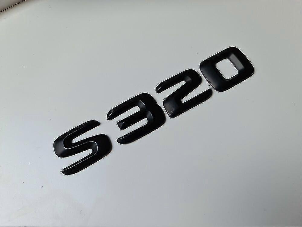S320 Matte Black Letter Number Rear Boot Badge Emblem S Class Mercedes Matt