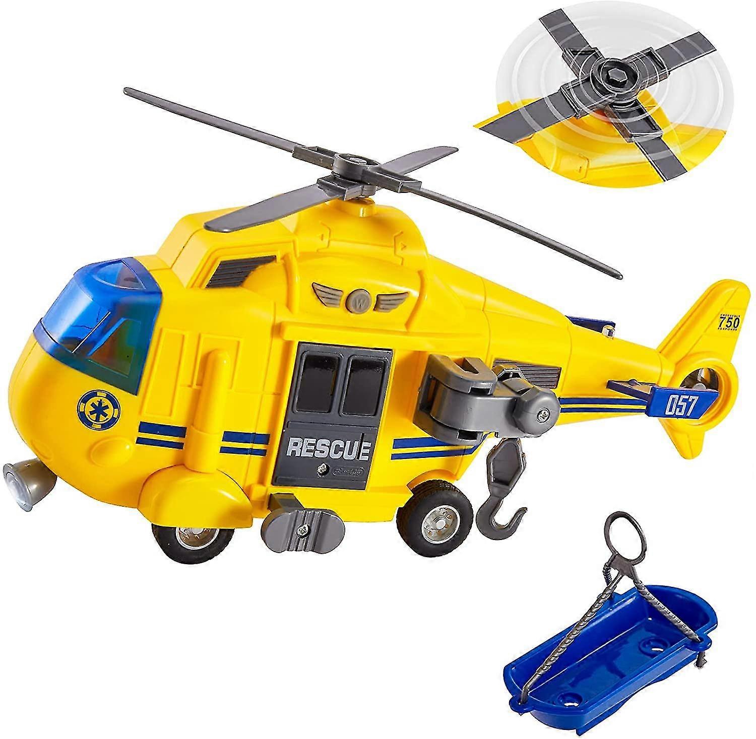 Rescue Helicopter Toy With Light And Sound Push And Go Cars Educational Toys