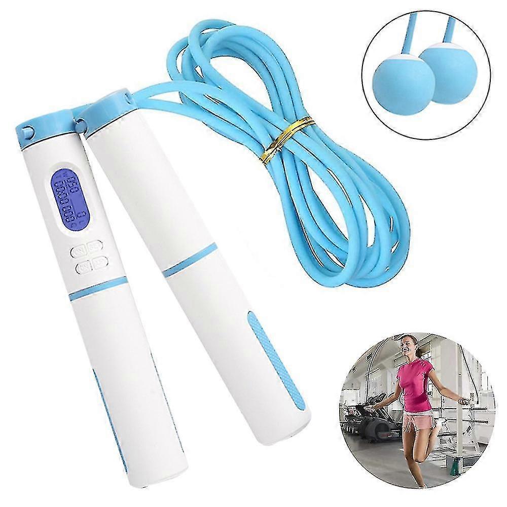 Digital Smart Counting Skipping Ropes,adjustable Fitness Sport Jump Ropes Blue