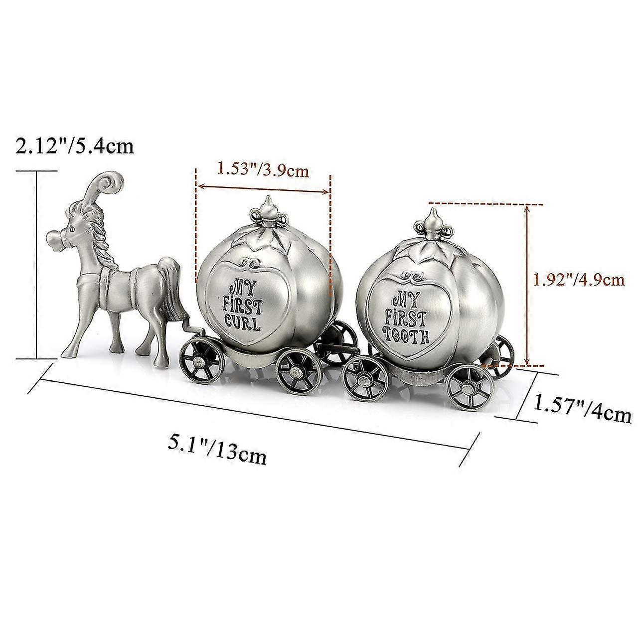 First Tooth & Keepsake Box - Engraved Metal Holder For Baby Teeth & Curls, Silver Souvenir Gift