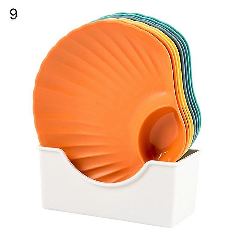 8Pcs/Set Stackable 2 Section Snack Plate Plastic Unbreakable Dessert Dish Household Supplies KAESI