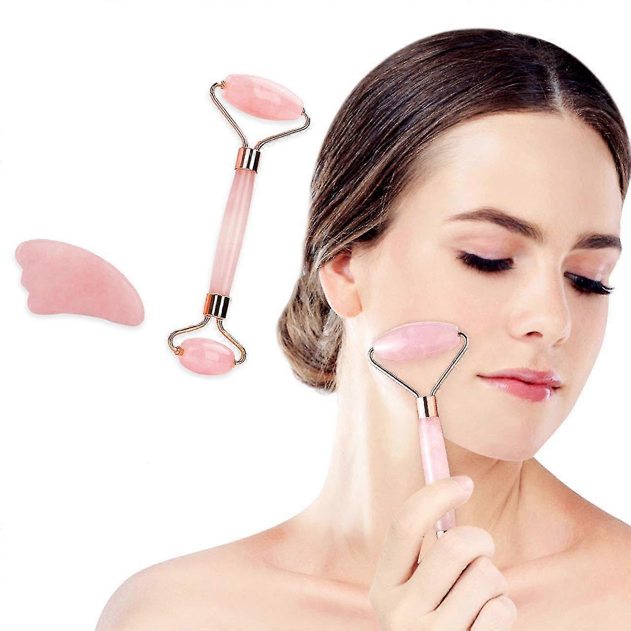 Jade Roller And Gua Sha Massage Tool Set, Jade Roller For Face