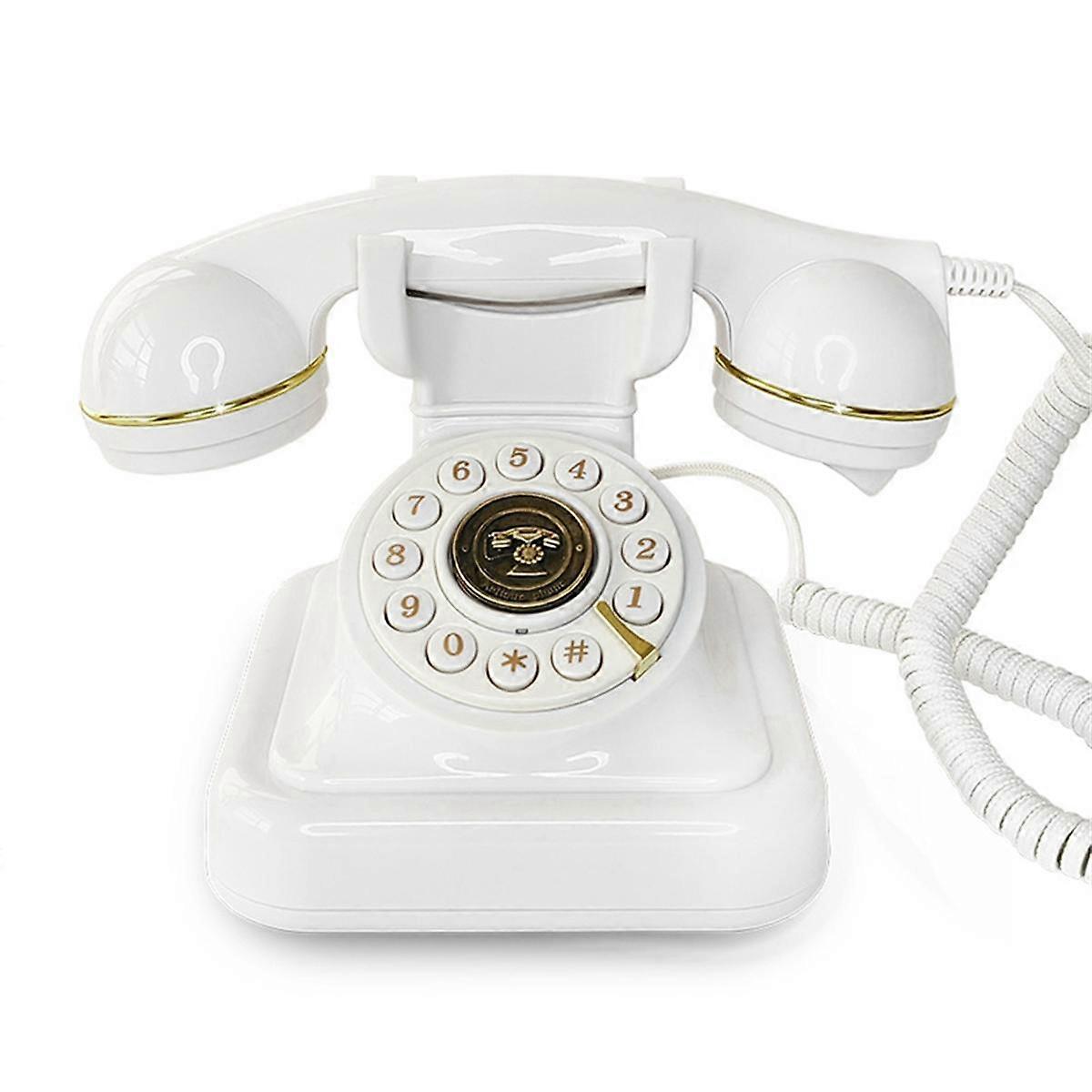 Retro Style Wired Dial Telephone Plug-in Home Fixed Landline Antique European Office Telephone Fash