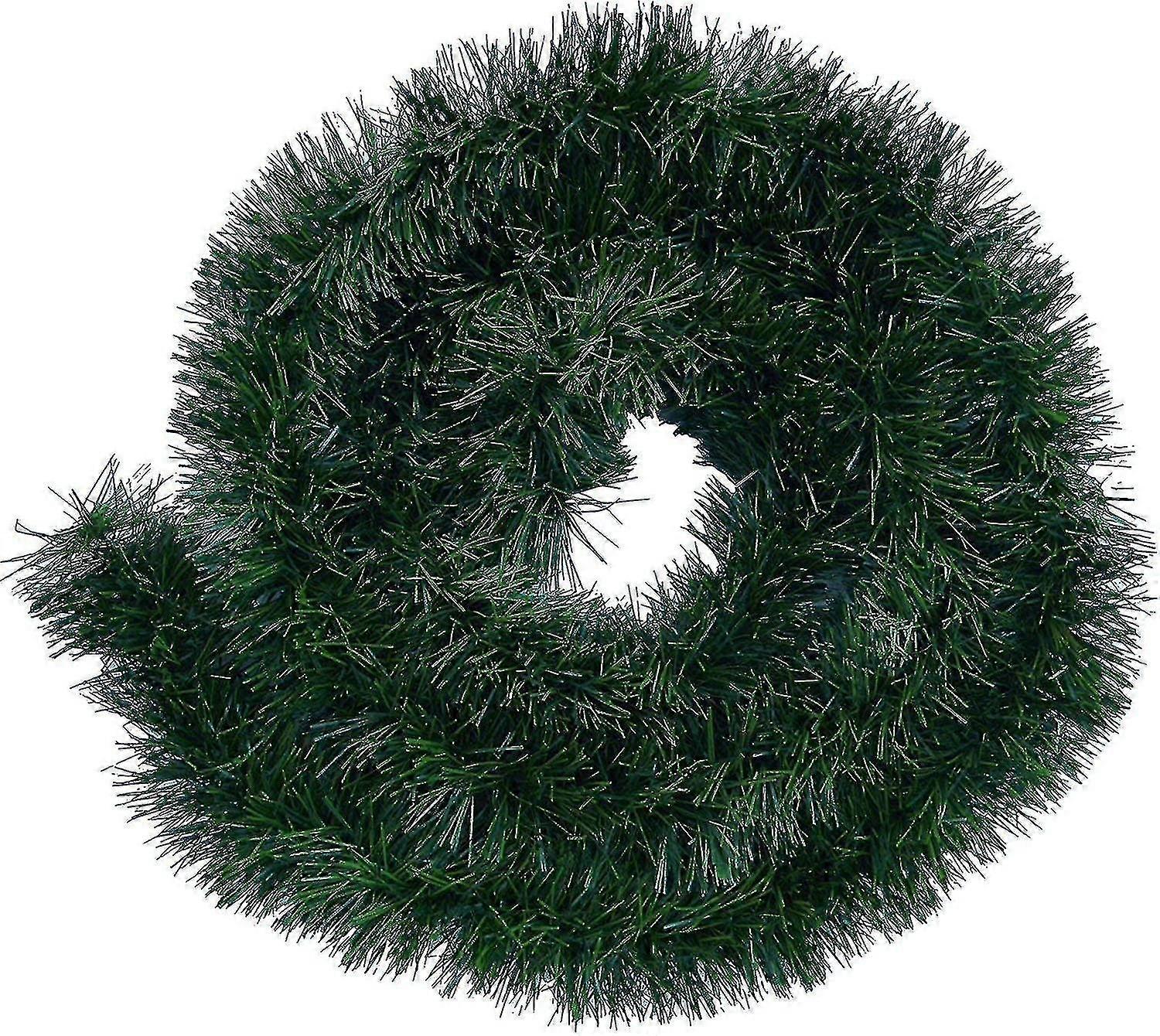 2 db 10m műdekoráció koszorú fenyőzöldben - rugalmas használat