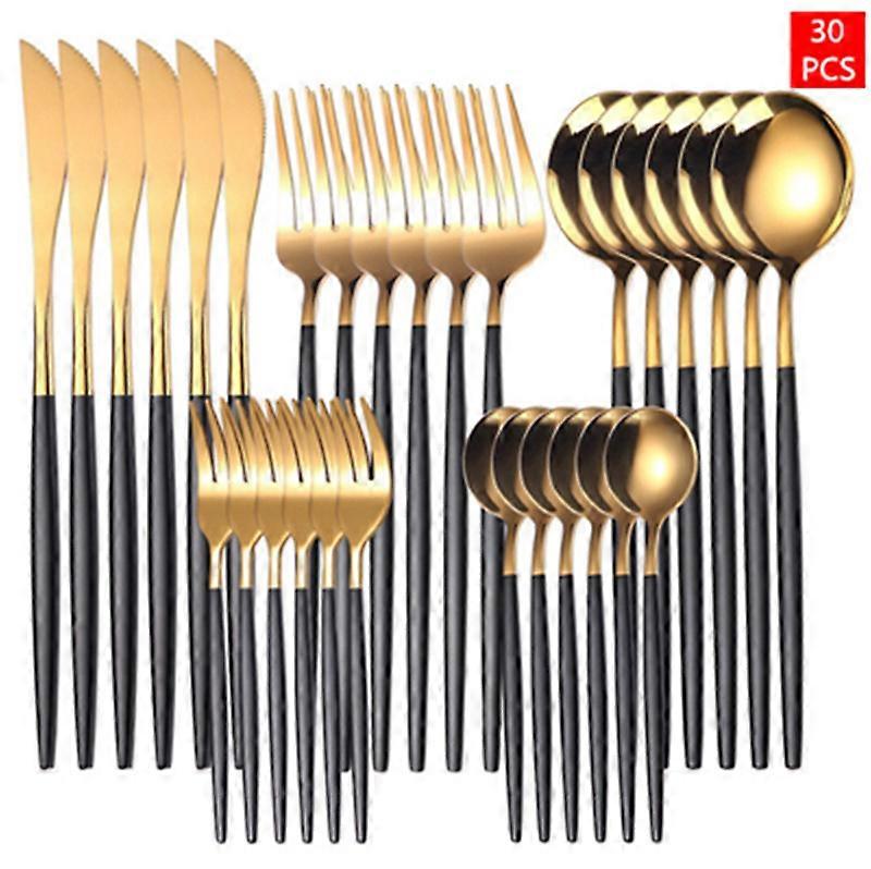 30Pcs Dinnerware Set Stainless Steel Cutlery